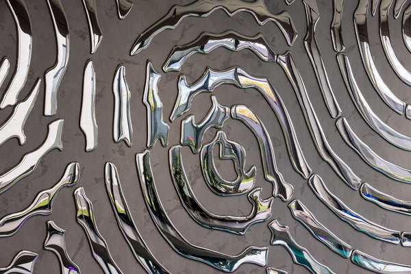Luxury Interior Wall Design: Close-up of luxury mirrored glass wall panel Alternative Interference