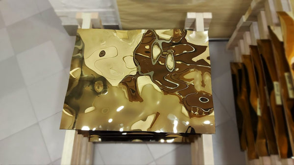 Stock of aqua gold glass wall tiles