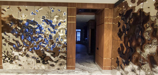 Silver Aqua High Wave Module Wall Panel
