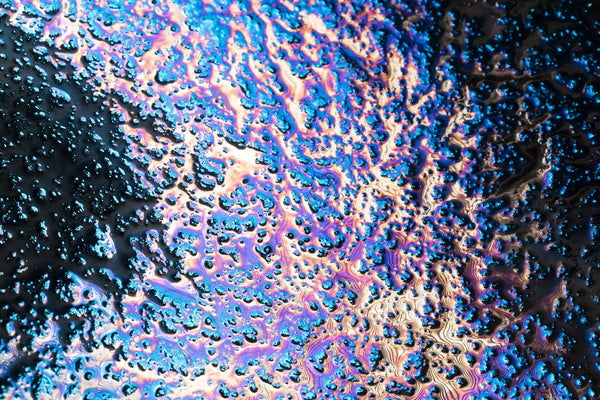 Closeup of luxury reflective decorative wall panel named Blue Galexy