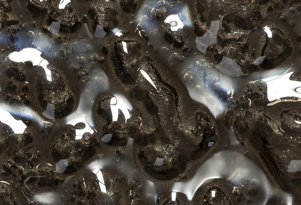 Glass wall panel "Brown Planet" close-up texture