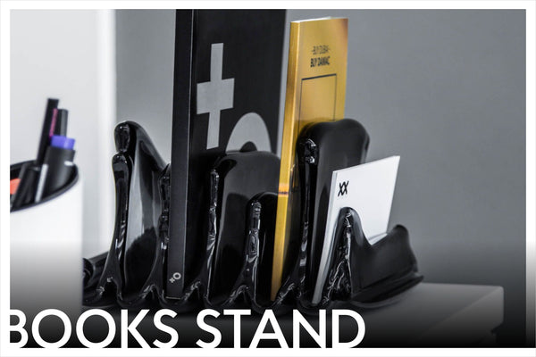 decorative luxury glass books stand