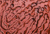 Elegant fingerprint glass panel in a deep red hue, perfect for luxury decor.