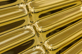 Detailed view of the golden sun wall sculpture’s ridged metallic texture