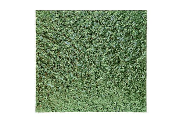 Green Planet glass panel with a bubbled texture, isolated on a white background