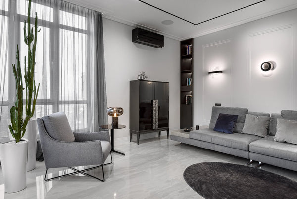 Aqua Silver in luxury living room decor