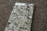 Luna Silver – modern glass wall panel closeup