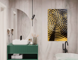 A luxurious designer towel holder crafted from high-quality glass with an intricate ripple effect.