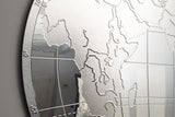 Elegant Mirrored World Map – Decorative Globe Wall Art for Interiors