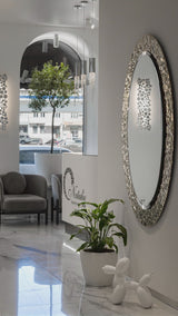 Ellipse Aqua Silver Mirror