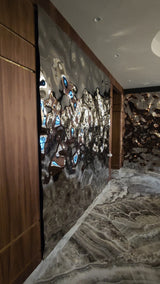 Silver Aqua High Wave Module Wall Panel