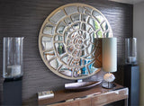Spiral Mural luxury mirror wall art decor with an elegant reflective design.