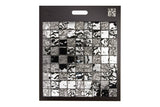 Silver textured glass wall panel  tetris composition