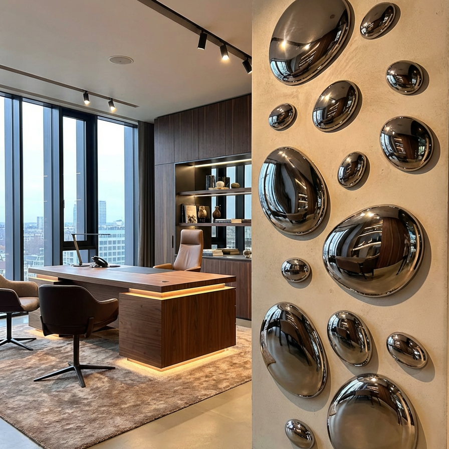 3D Drops Wall Decor Composition Silver