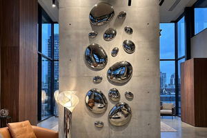 3D Drops Wall Decor Composition Silver Vertical