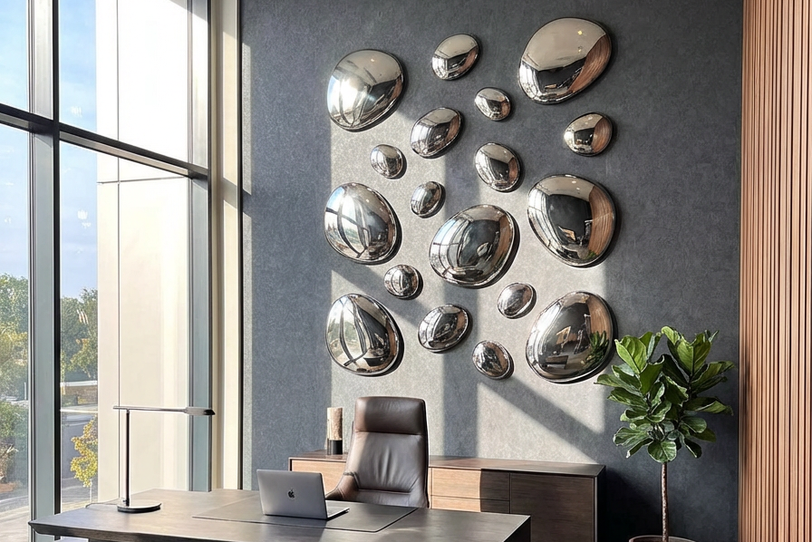 3D Drops Wall Decor Composition Silver